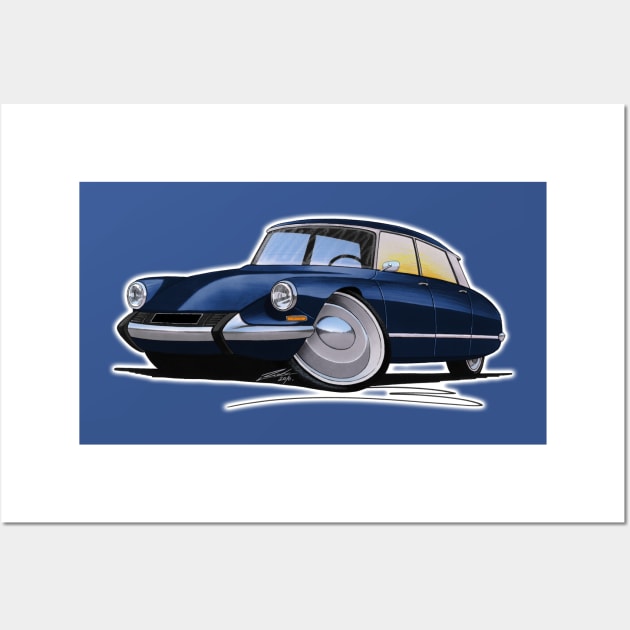 Citroen DS Dark Blue Wall Art by y30man5